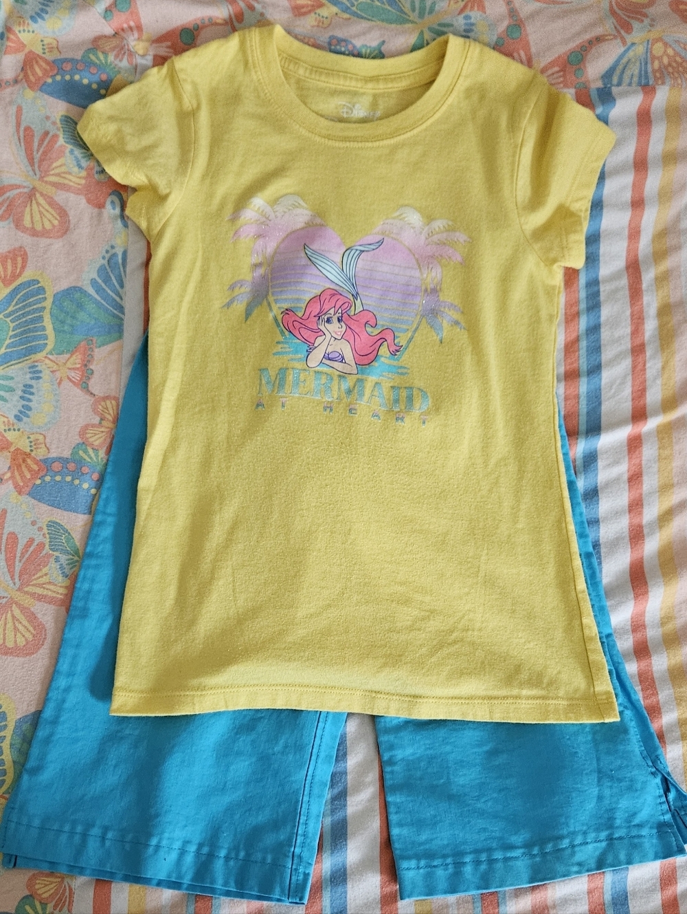 Disney Little Mermaid Shirt, Size 6/6X, Blue Pants